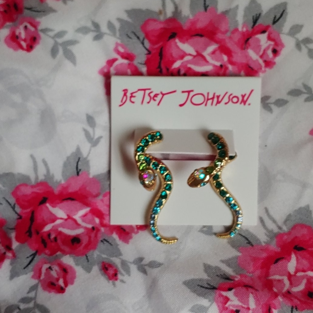 NEW BETSY JOHNSON SNAKE EARRINGS